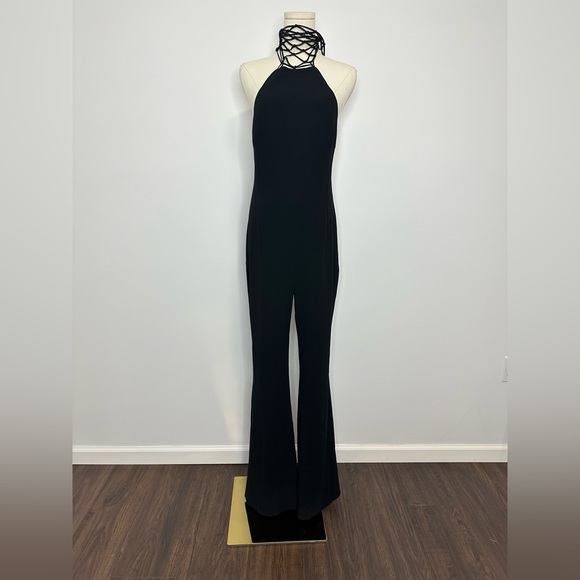 Galvan London Black Halter Neck Jumpsuit - Picture 2 of 12